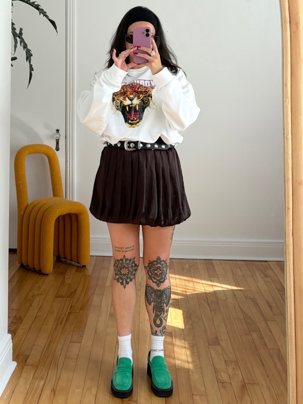 Vintage best satin bubble mini skirt